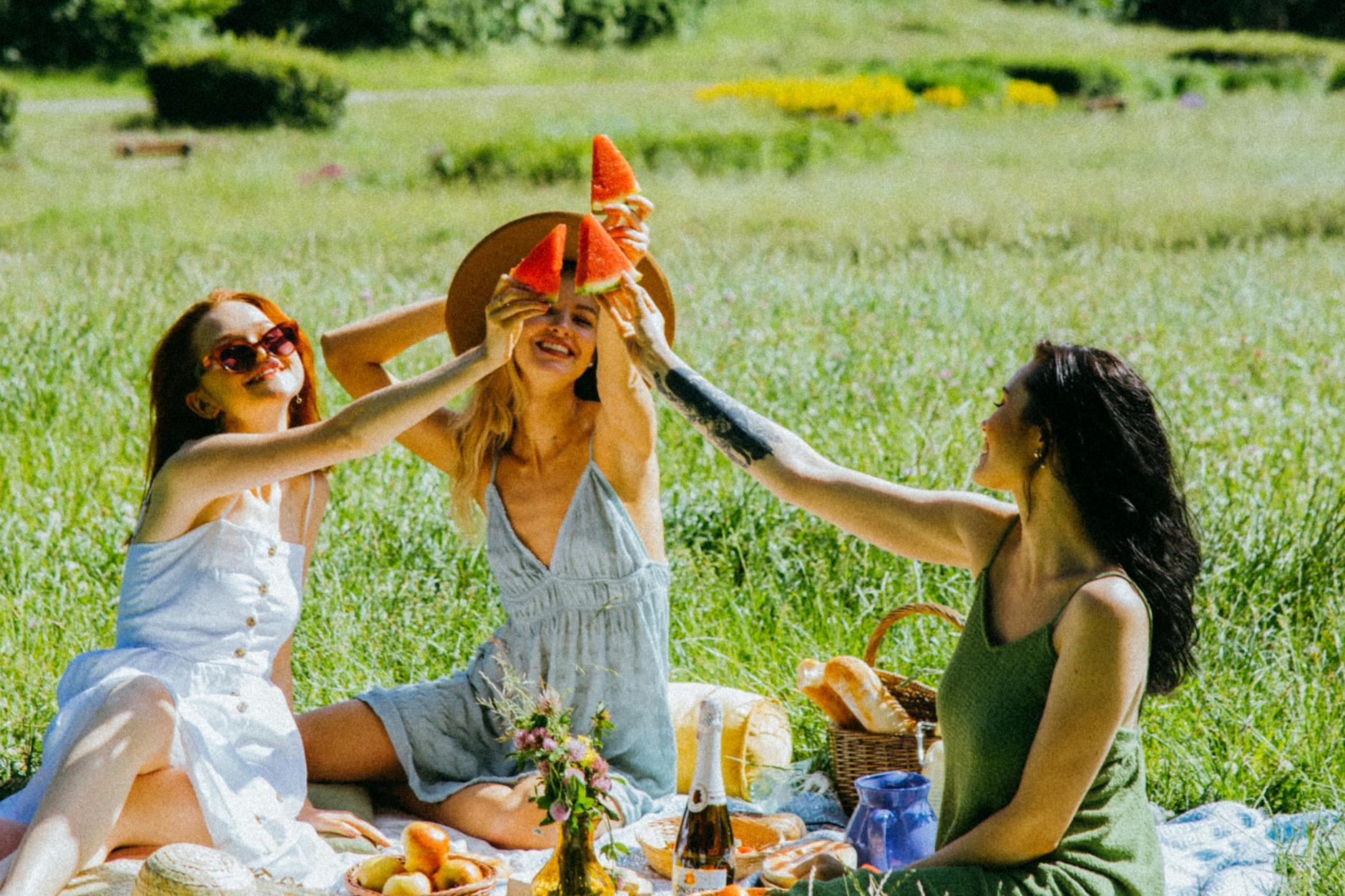 group of women having a picnic