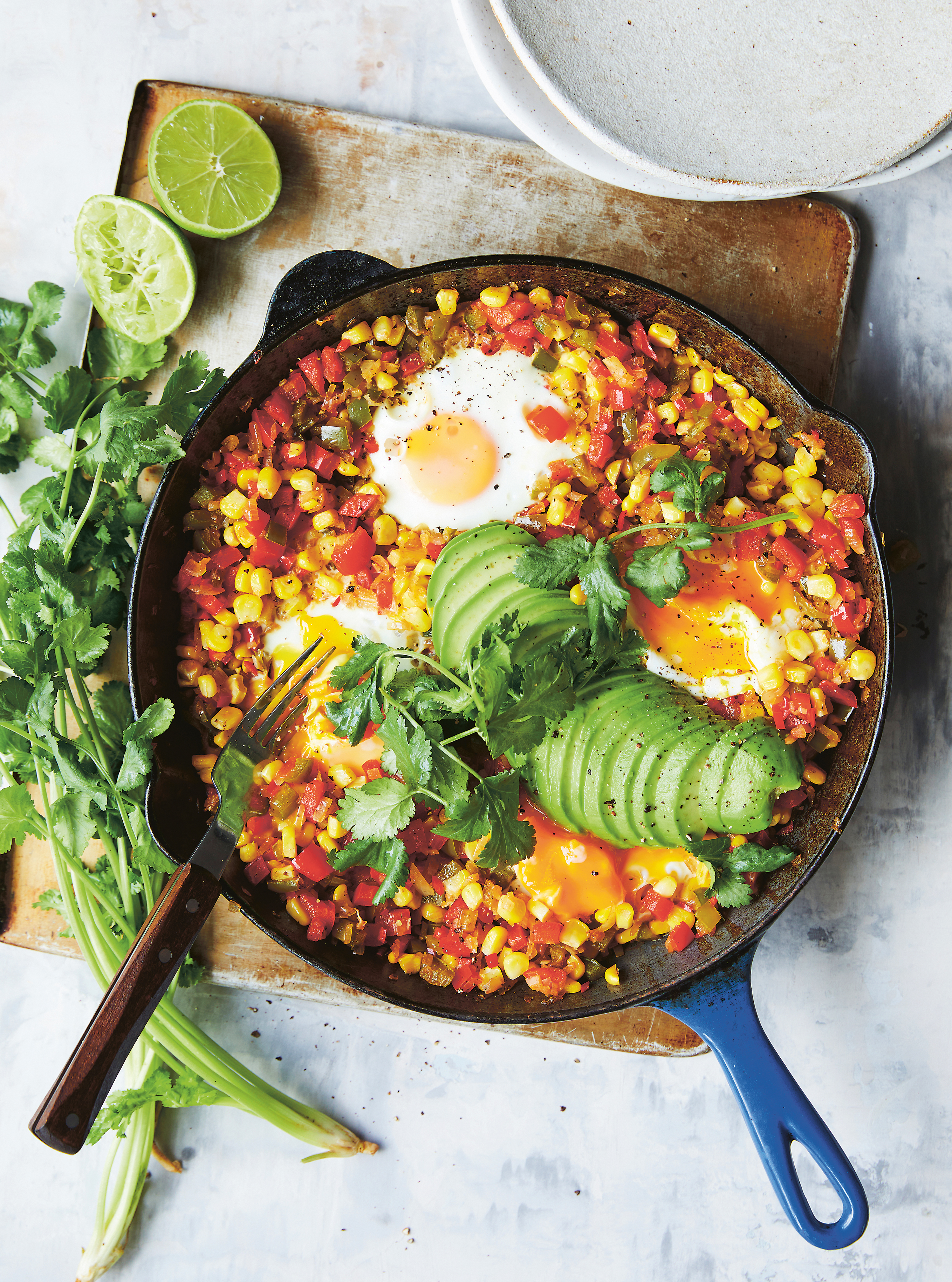 Corn and Chili Mix topped with Avocado