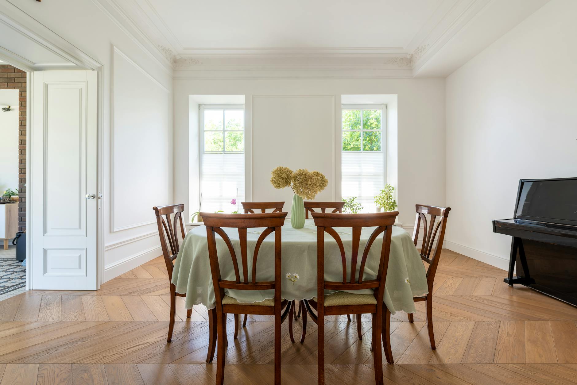 wooden chairs on a dining area