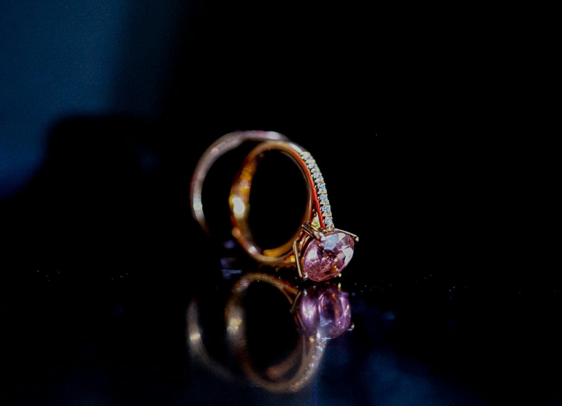 gold ring with pink gem