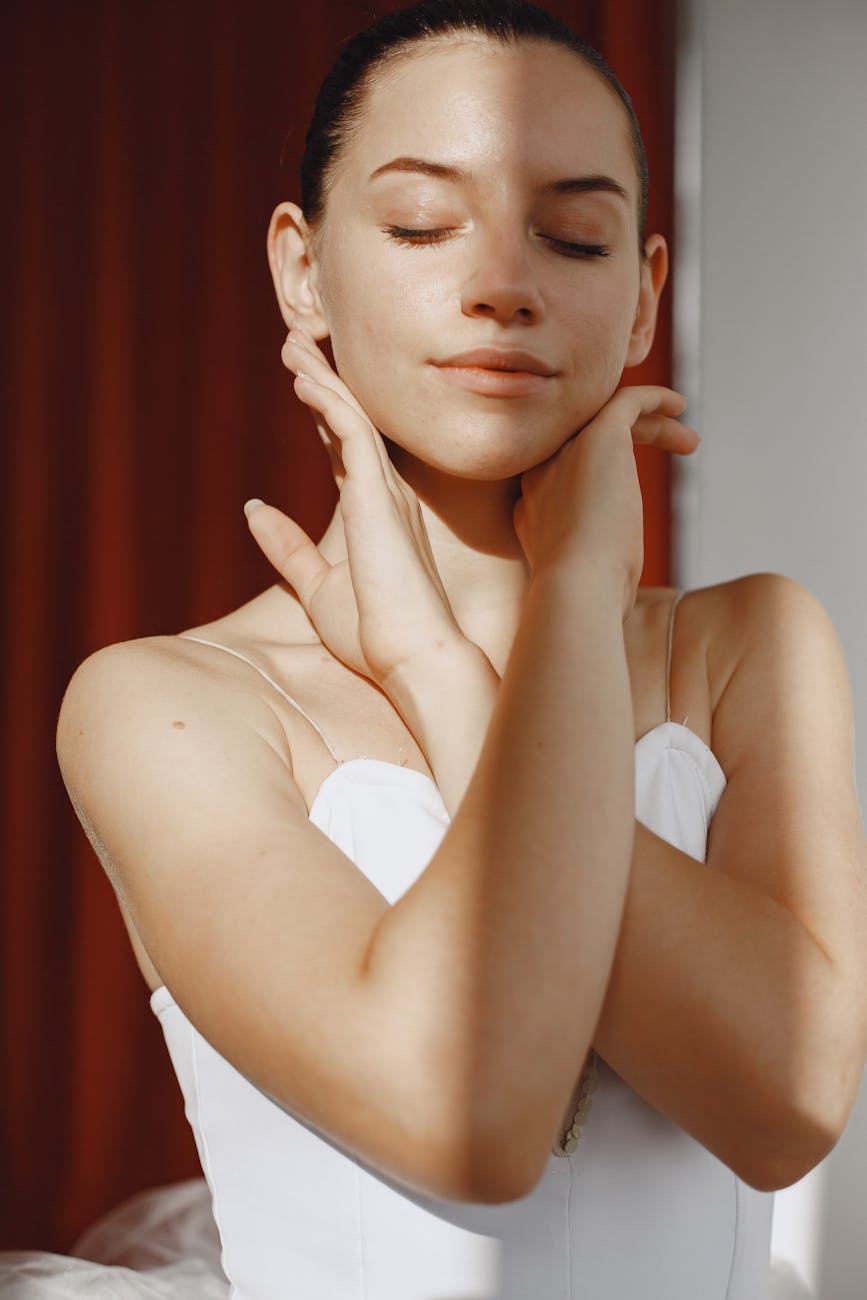 ballerina with eyes closed