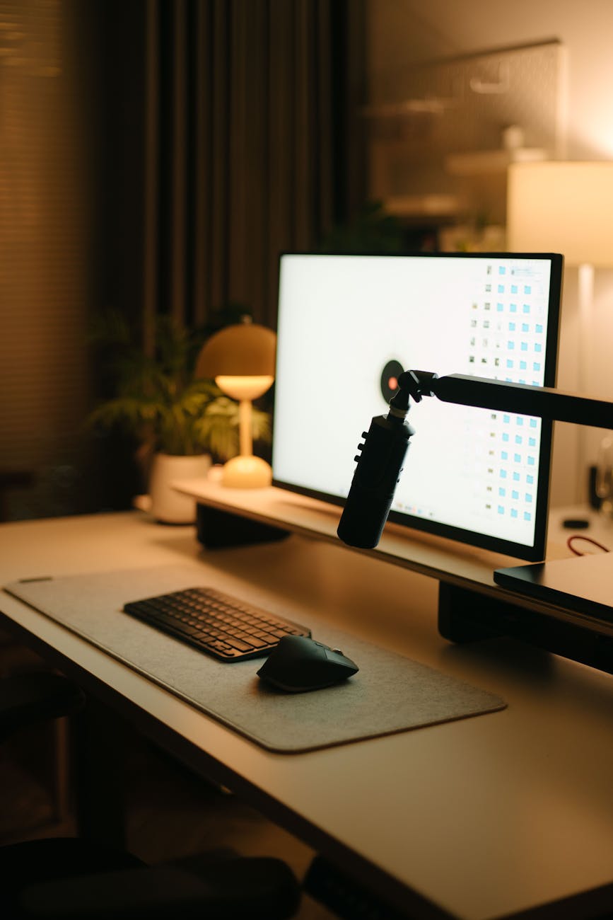 cozy desktop setup with modern accessories