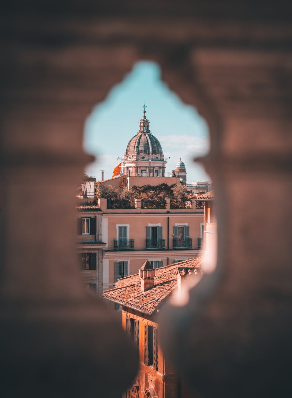 view of sant agnese in agone from roman ruins
