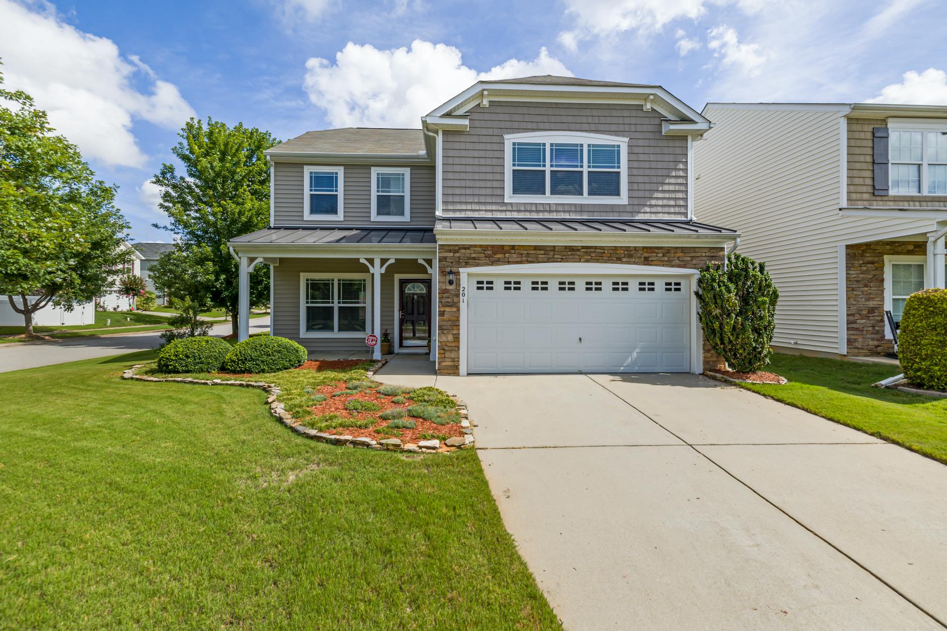 green grass in front yard