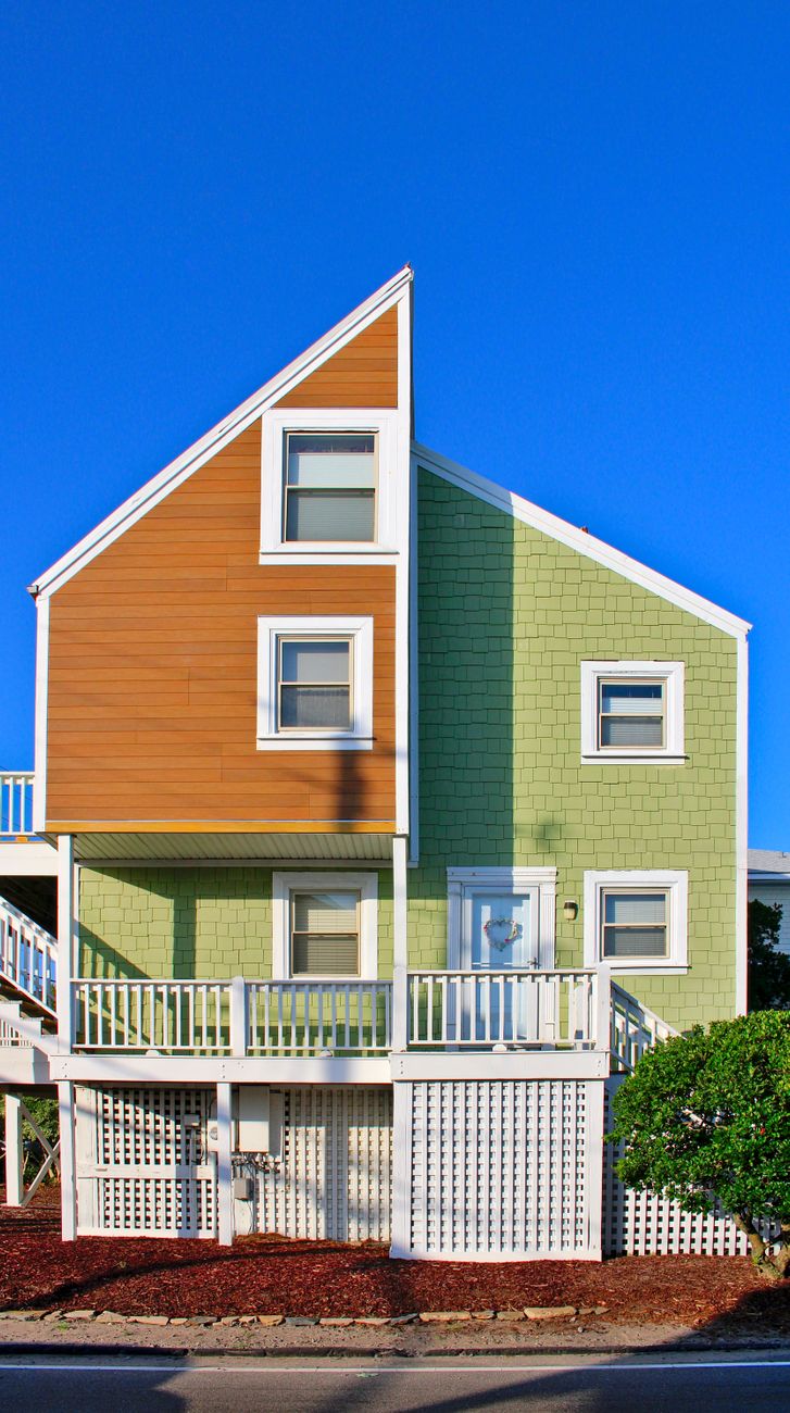 photo of a modern wood house