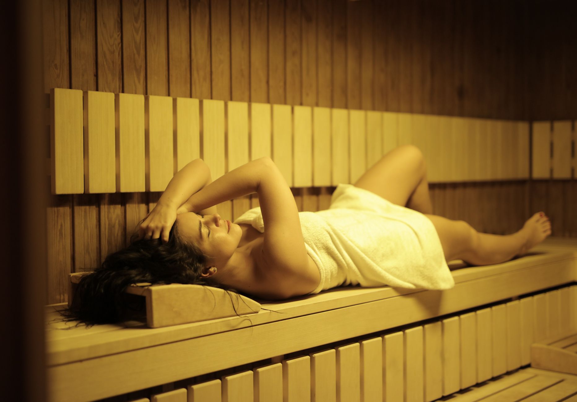 woman in sauna