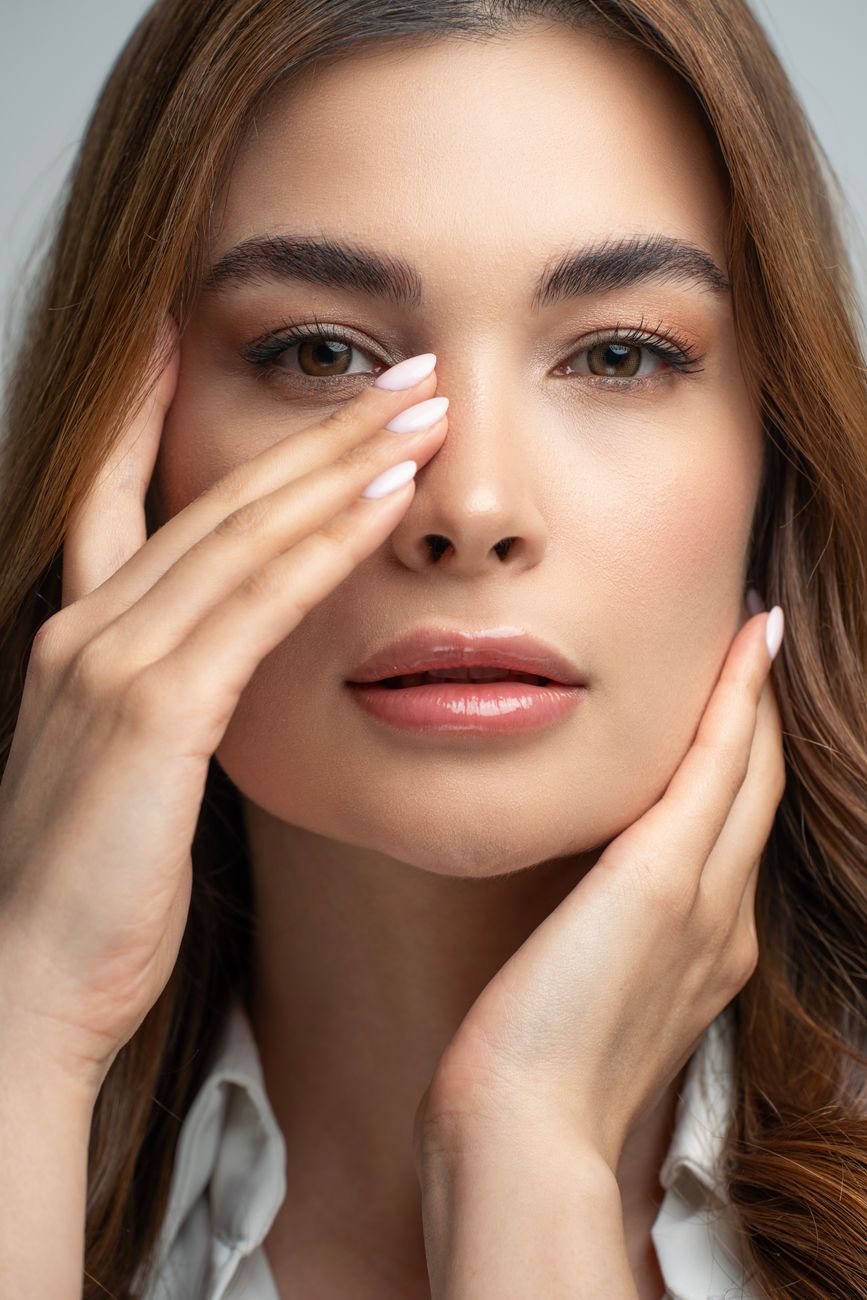 elegant female portrait with soft makeup