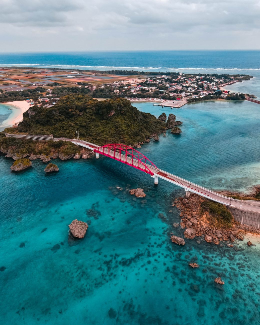 aerial photography of ikei bridge in japan