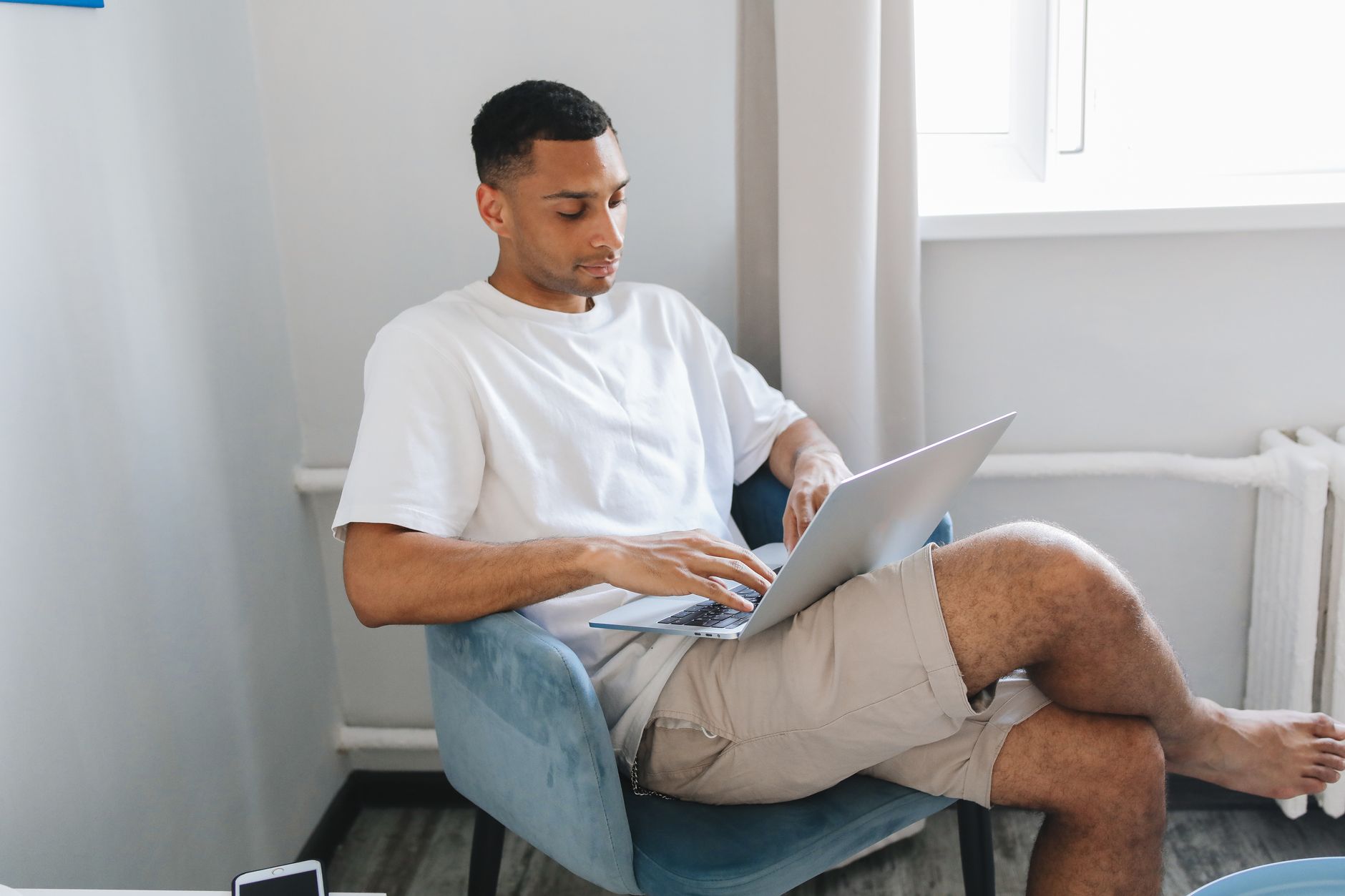 a man using a laptop